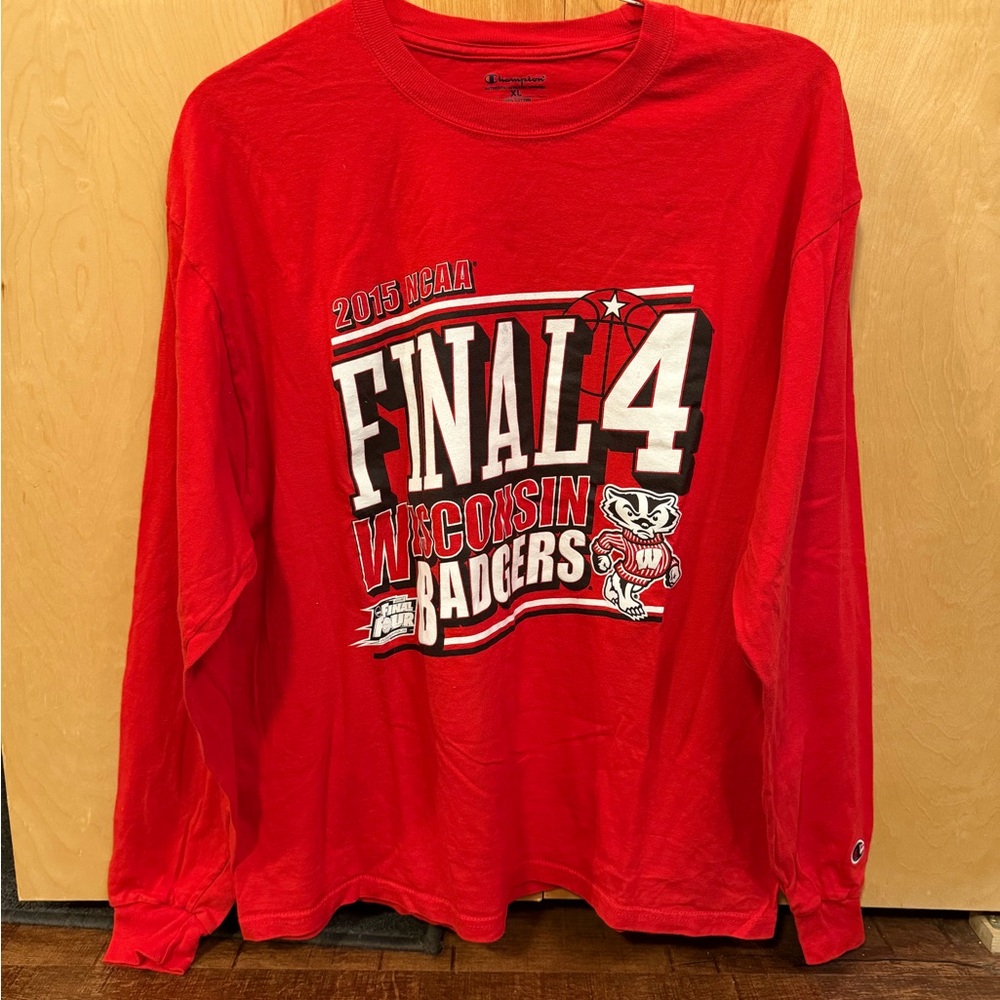 Champion Red Badgers Final Four Long Sleeve Tee